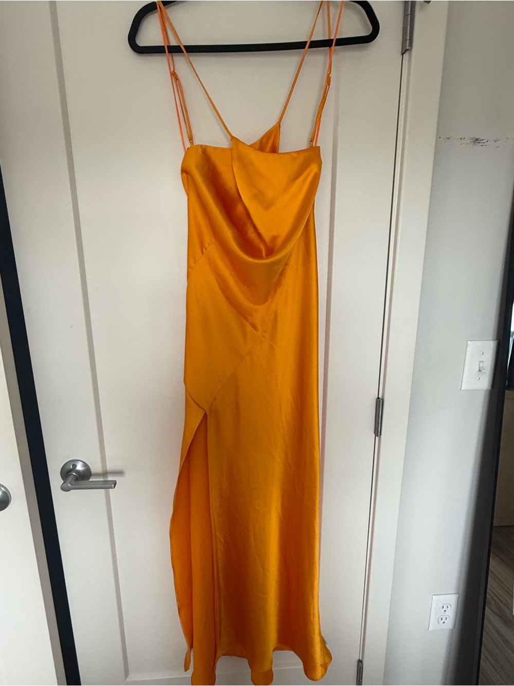 House of Harlow Elegant Satin Slip Dress - Orange